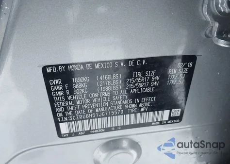 2018 Honda Hr-V Ex z USA, uszkodzony, nr VIN 3CZRU6H51JG715570